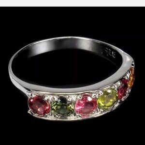 Tourmaline Multicolor band Ring